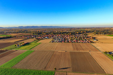 View of the town from the south in Steinweiler in the state Rhineland-Palatinate, Germany out of the air