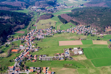 Oblique view of District Affolterbach in Wald-Michelbach in the state Hesse, Germany