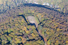 Aerial view of Cemetery of Honor in the district Königstuhl in Heidelberg in the state Baden-Wuerttemberg, Germany
