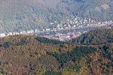 Aerial view of Neckar Valley in the district Kernaltstadt in Heidelberg in the state Baden-Wuerttemberg, Germany