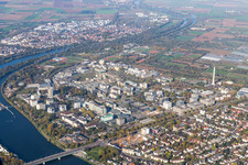 Aerial view of University in the district Neuenheim in Heidelberg in the state Baden-Wuerttemberg, Germany
