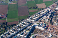 District Bahnstadt in Heidelberg in the state Baden-Wuerttemberg, Germany from the plane