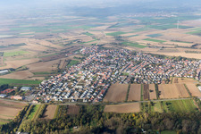 District Heiligenstein in Römerberg in the state Rhineland-Palatinate, Germany seen from above
