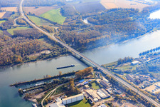 Rudolf von Habsburg Bridge for the B35 over the Rhine in the district Rheinsheim in Philippsburg in the state Baden-Wuerttemberg, Germany