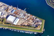 Boat dock of the Motorboat Sports Club Germersheim eV and Dyckerhoff Beton GmbH & Co. KG in Germersheim in the state Rhineland-Palatinate, Germany