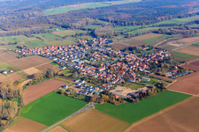 Village view from the southeast in Knittelsheim in the state Rhineland-Palatinate, Germany