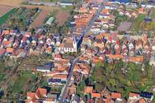 Church in the village center in Ottersheim bei Landau in the state Rhineland-Palatinate, Germany
