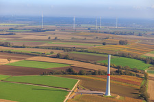 Construction site for a mast of a wind turbine of the EnBW wind farm Freckenfeld - for a wind turbine with 6 wind turbines in Freckenfeld in the state Rhineland-Palatinate, Germany