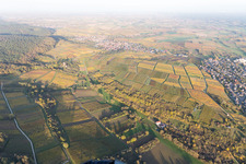 Aerial view of Sonnenberg in the district Schweigen in Schweigen-Rechtenbach in the state Rhineland-Palatinate, Germany