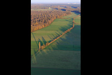Bruchbach / Otterbach lowlands from the west in Freckenfeld in the state Rhineland-Palatinate, Germany