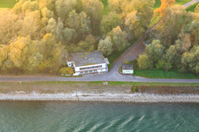 Rhoischnook take-off restaurant on the banks of the Rhine in Germersheim in the state Rhineland-Palatinate, Germany