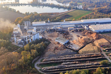Aerial view of Konrad-Nolte-Straße industrial area from the southeast with Rheinspan GmbH & Co. KG in Germersheim in the state Rhineland-Palatinate, Germany
