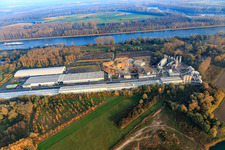 Konrad-Nolte-Straße industrial area from the west with Rheinspan GmbH & Co. KG in Germersheim in the state Rhineland-Palatinate, Germany