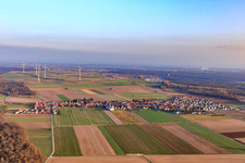Aerial view of From the west in the district Hayna in Herxheim bei Landau in the state Rhineland-Palatinate, Germany