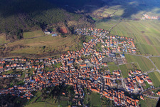 Wine town in winter from the south in the district SaintMartin in Sankt Martin in the state Rhineland-Palatinate, Germany
