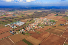 Village view from the southwest in Freisbach in the state Rhineland-Palatinate, Germany