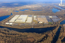 Insel Grün with Mercedes-Benz Global Logistics Center and MOSOLF Logistics & Services GmbH in Germersheim in the state Rhineland-Palatinate, Germany