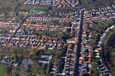 Rheinstraße and Franz-Christoph-von-Hutten Primary School in the district Huttenheim in Philippsburg in the state Baden-Wuerttemberg, Germany