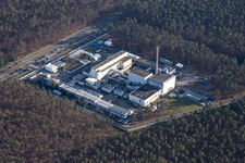 Drone recording of KIK Campus North in the district Leopoldshafen in Eggenstein-Leopoldshafen in the state Baden-Wuerttemberg, Germany