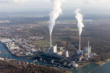 Rhine harbor in the district Daxlanden in Karlsruhe in the state Baden-Wuerttemberg, Germany