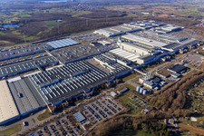 Oblique view of Mercedes Benz Plant Rastatt in Rastatt in the state Baden-Wuerttemberg, Germany