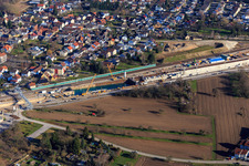 ICE route construction site with concrete coffin and railway tunnel Rastatt Portal South in the district Niederbühl in Rastatt in the state Baden-Wuerttemberg, Germany