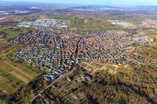 View from the southeast on this side of the Murg in Kuppenheim in the state Baden-Wuerttemberg, Germany
