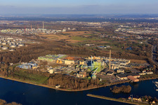 Maxauer Papierfabrik GmbH from southwest in the district Knielingen in Karlsruhe in the state Baden-Wuerttemberg, Germany