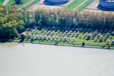 Rhine bank in the district Knielingen in Karlsruhe in the state Baden-Wuerttemberg, Germany