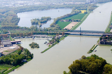 Maxau, Rhine Bridge and Marina in the district Knielingen in Karlsruhe in the state Baden-Wuerttemberg, Germany