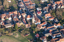 Oblique view of District Pleisweiler in Pleisweiler-Oberhofen in the state Rhineland-Palatinate, Germany