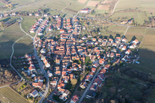 District Gleishorbach in Gleiszellen-Gleishorbach in the state Rhineland-Palatinate, Germany viewn from the air