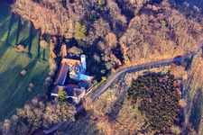 Oblique view of Slevogthof Neukastel in Leinsweiler in the state Rhineland-Palatinate, Germany