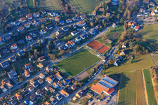 Löwensteinhalle at the football field of TuS Albersweiler 1982 eV in Albersweiler in the state Rhineland-Palatinate, Germany