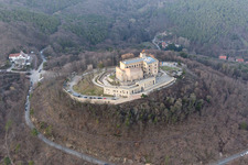 Aerial photograpy of Oberhambach, Hambach Castle in the district Diedesfeld in Neustadt an der Weinstraße in the state Rhineland-Palatinate, Germany