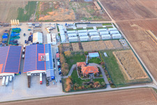 Vegetable cultivation - Dieter Stubenbordt in Zeiskam in the state Rhineland-Palatinate, Germany out of the air