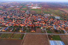 Main road from the west in Zeiskam in the state Rhineland-Palatinate, Germany