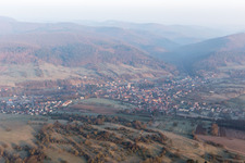 Lembach in the state Bas-Rhin, France from the drone perspective