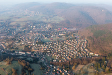 Bird's eye view of Niederbronn-les-Bains in the state Bas-Rhin, France