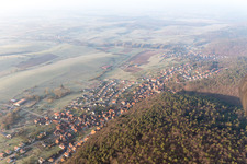 Offwiller in the state Bas-Rhin, France seen from a drone