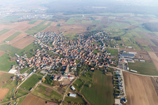 Aerial view of Dauendorf in the state Bas-Rhin, France