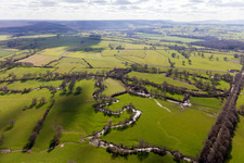 Aerial view of Sully in the state Saone et Loire, France