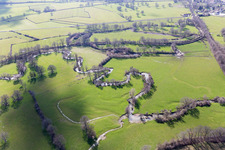 Meanders of the river La Drée in Sully in the state Saone et Loire, France