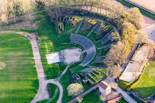 Historical attraction of the ensemble of the Roman amphitheater in Autun in Bourgogne-Franche-Comte, France