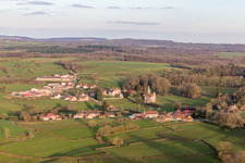 Aerial view of Château de Morlet in Burgundy in Morlet in the state Saone et Loire, France