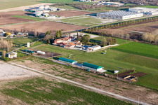 Oblique view of Al Casale Airport in Panellia di Sedegliano in the state Friuli Venezia Giulia, Italy