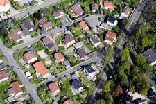 Aerial photograpy of Germersheimer Street in Jockgrim in the state Rhineland-Palatinate, Germany