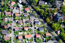 Oblique view of Germersheimer Street in Jockgrim in the state Rhineland-Palatinate, Germany