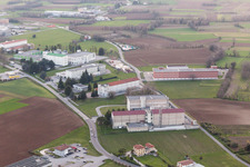 Drone recording of San Daniele del Friuli in the state Udine, Italy