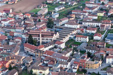 Bird's eye view of Carpacco in the state Friuli Venezia Giulia, Italy